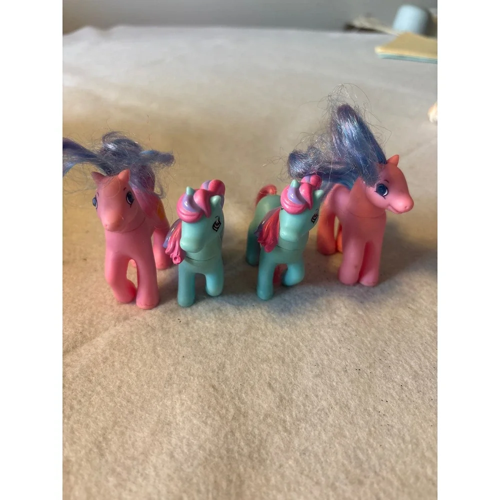 Vintage My Little Pony‎ Mini Horses Lot Pink Blue Hasbro 1996 McDonald's